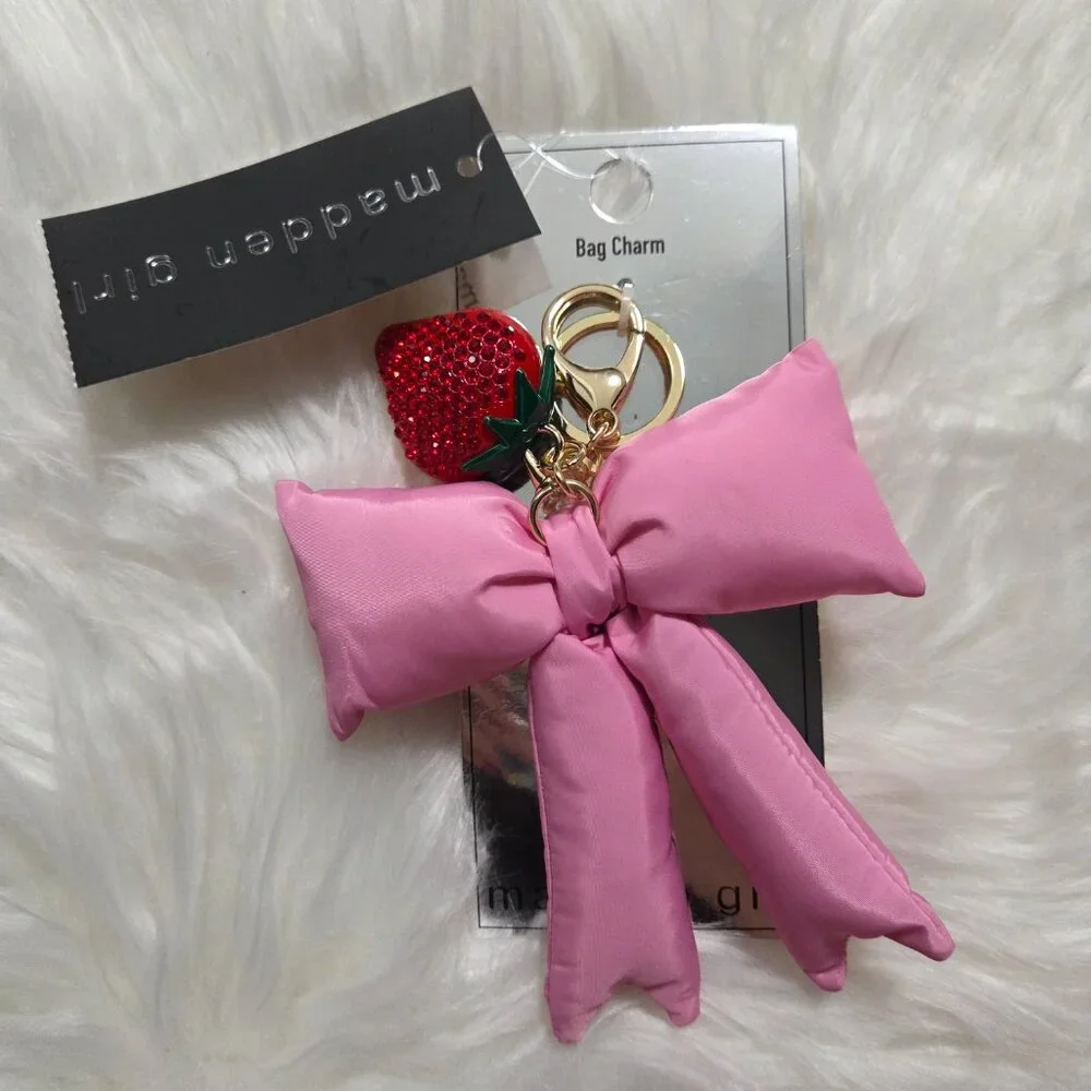 Madden Girl Bow w/ Strawberry Accent Bag Charm